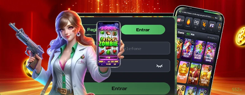 Acessar jogos e bônus no APK